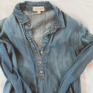 cloth & stone denim chambray button down